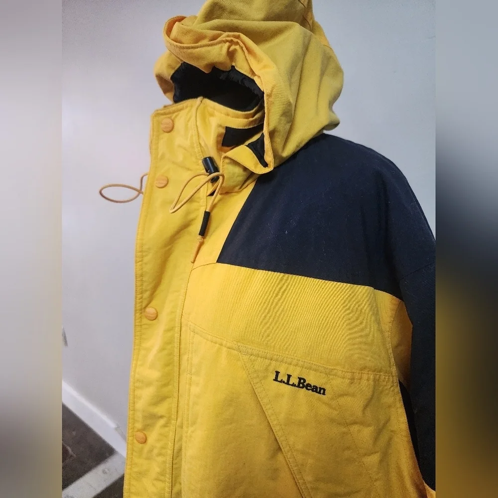 L.L.Bean Vintage Yellow & Black Insulated Parka Men’s XL